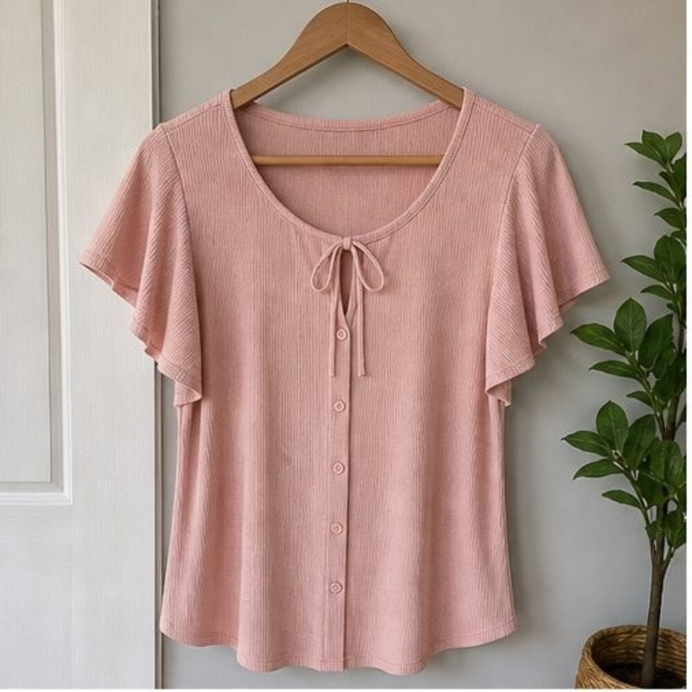 Blush Ruffle Blouse
